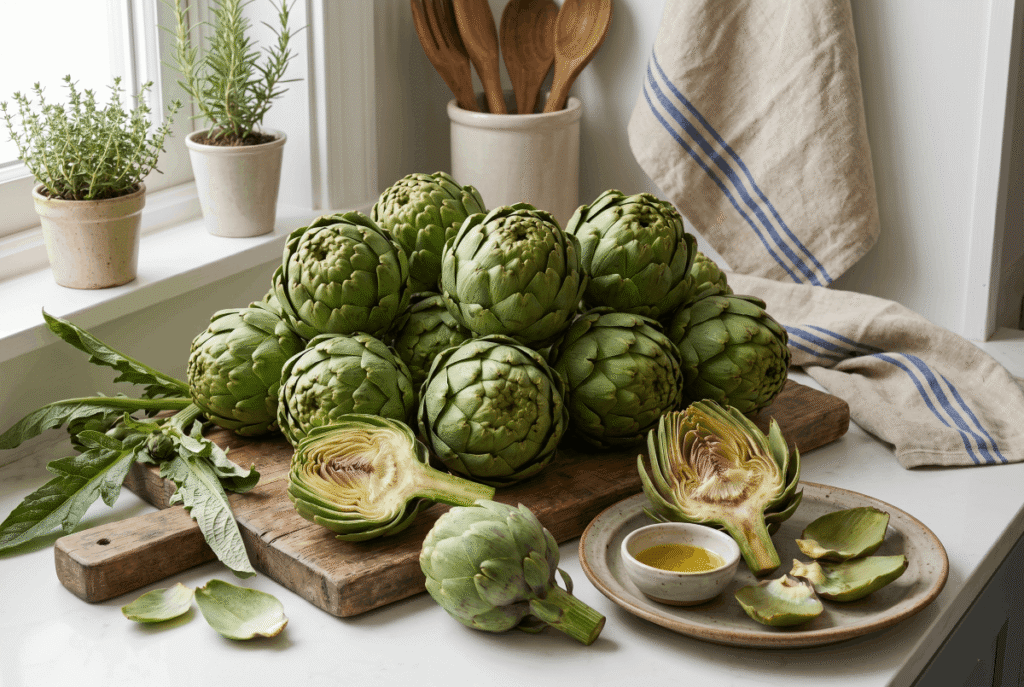 Artichokes &mdash; 1 medium (120 g) provides 7.0 g of fiber