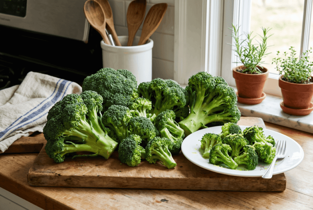 Broccoli &mdash; 1 cup of chopped (156 g) provides 5.0 g of fiber