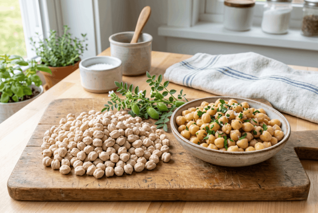 Chickpeas (Garbanzo Beans) &mdash; 1 cup of cooked (164 g) provides 12.5 g of fiber