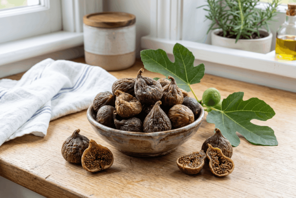 Dried Figs &mdash; 1/2 cup (75 g) provides 7.5 g of fiber