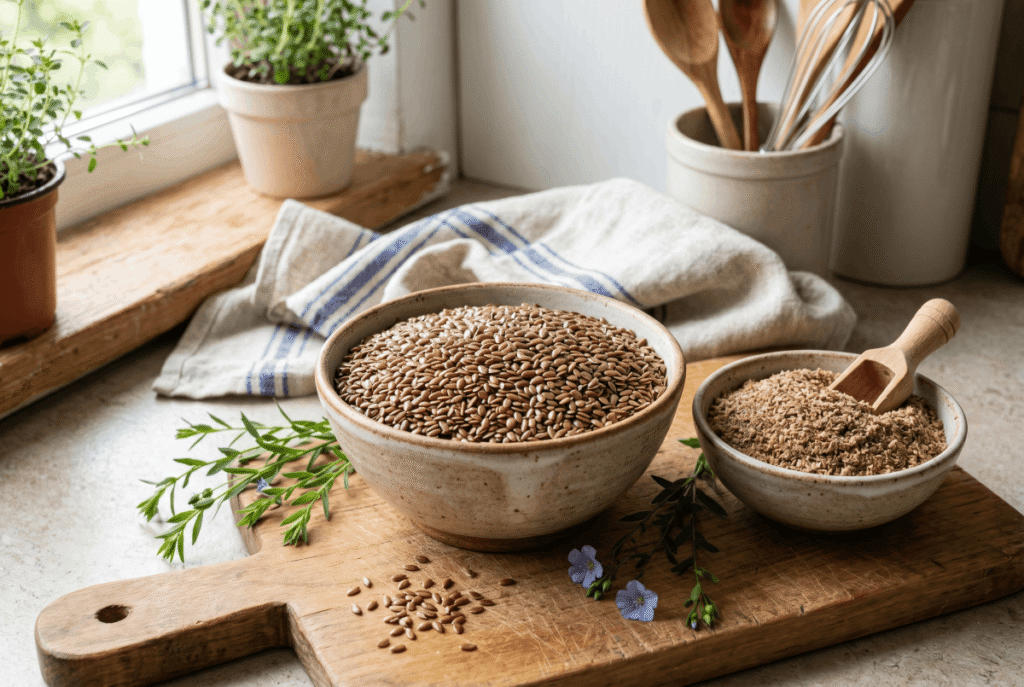 Flaxseeds (Linseeds) &mdash; 1 ounce (28.35 g) provides 8.0 g of fiber