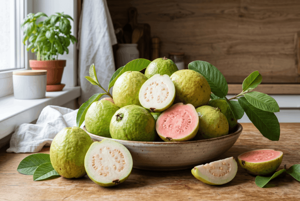 Guava &mdash; 1 cup (165 g) provides 9.0 g of fiber