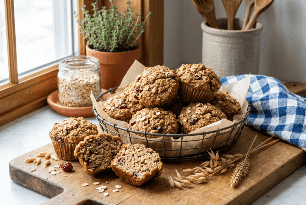Oat Bran Muffins &mdash; 1 medium (113 g) provides 5.0 g of fiber