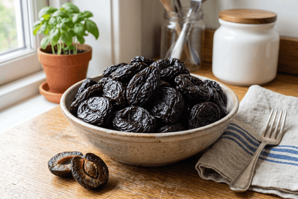 Prunes (Dried Plums) &mdash; 1/2 cup (87 g) provides 6.0 g of fiber