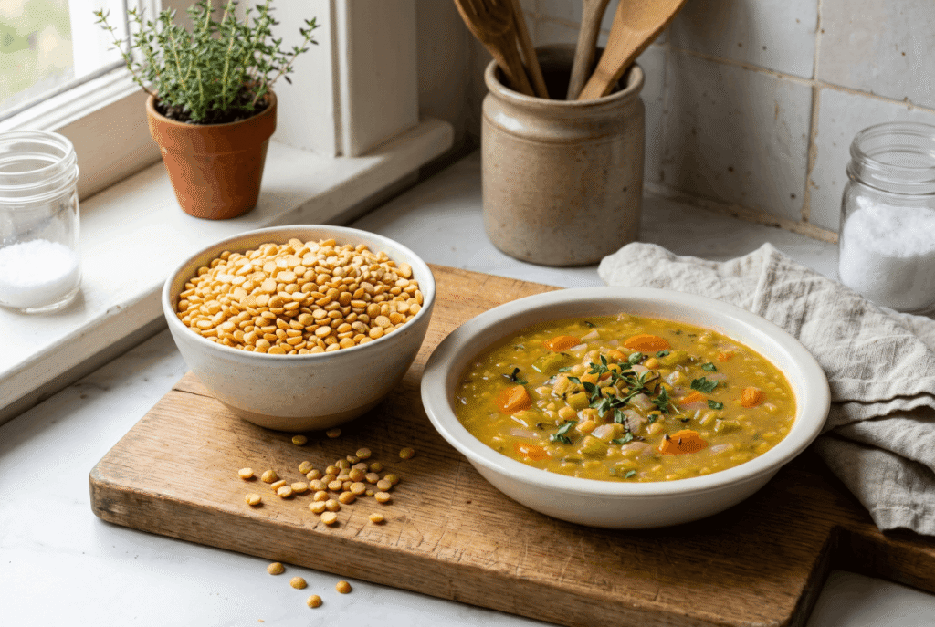 Split Peas &mdash; 1 cup of boiled (196 g) provides 16.0 g of fiber